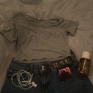 Small
Grey 
Crop top 
Super cute
